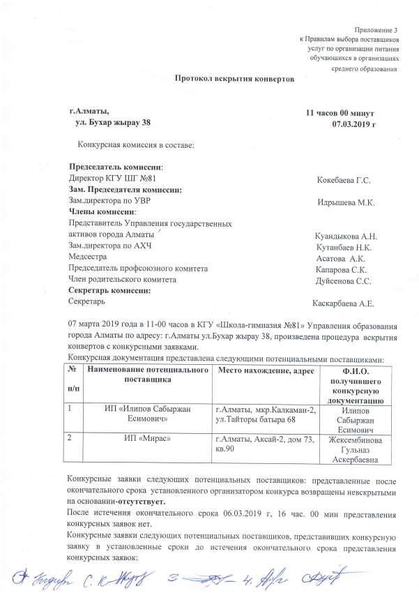 конкурс протокол вскрытия