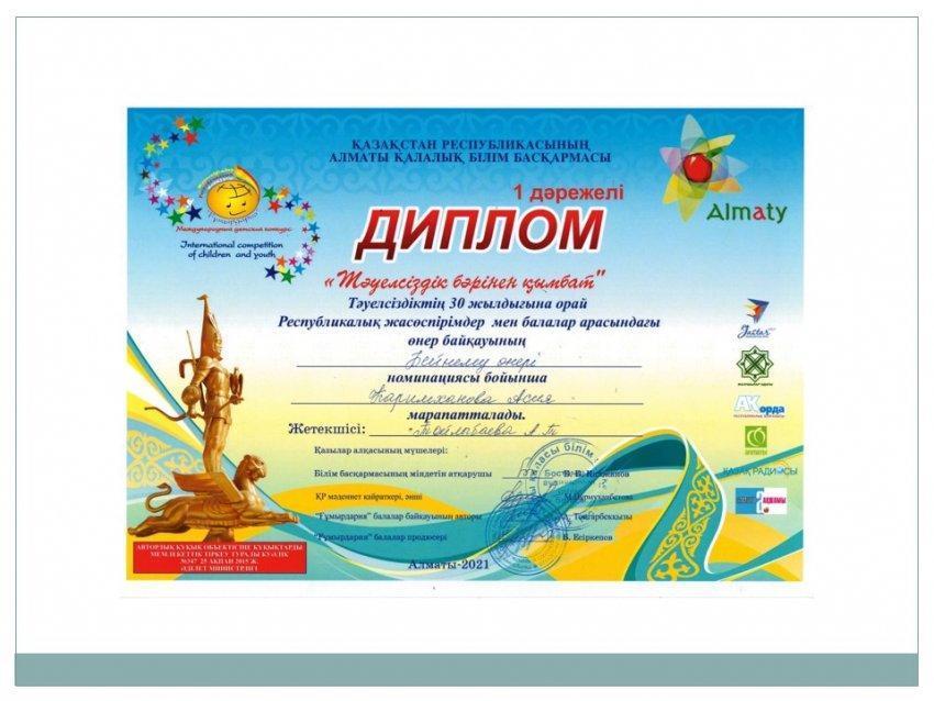 Ғұмырдария -2021. «Тәуелсіздік бәрінен қымбат». Көрме жеңімпаздары