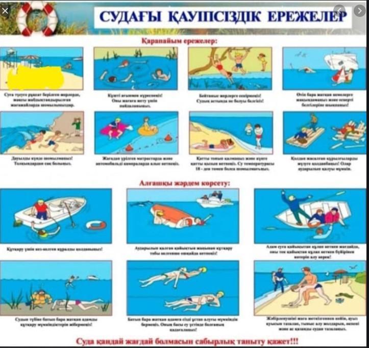 Есте сақтаңыздар! Судағы апаттан қорғанудың ең сенімді жолы - суда шомылу ережелері мен қауіпсіздік шараларын қатаң сақтау